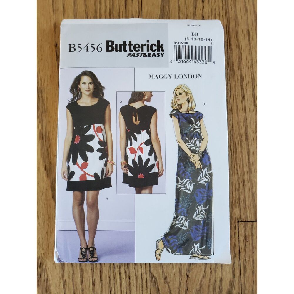 Butterick B5456 Pattern BB  Womens 8-14 Dress Variety New Uncut